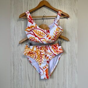 AI’mage Women’s Two-Piece Floral Bikini Orange Multi Size S NWT